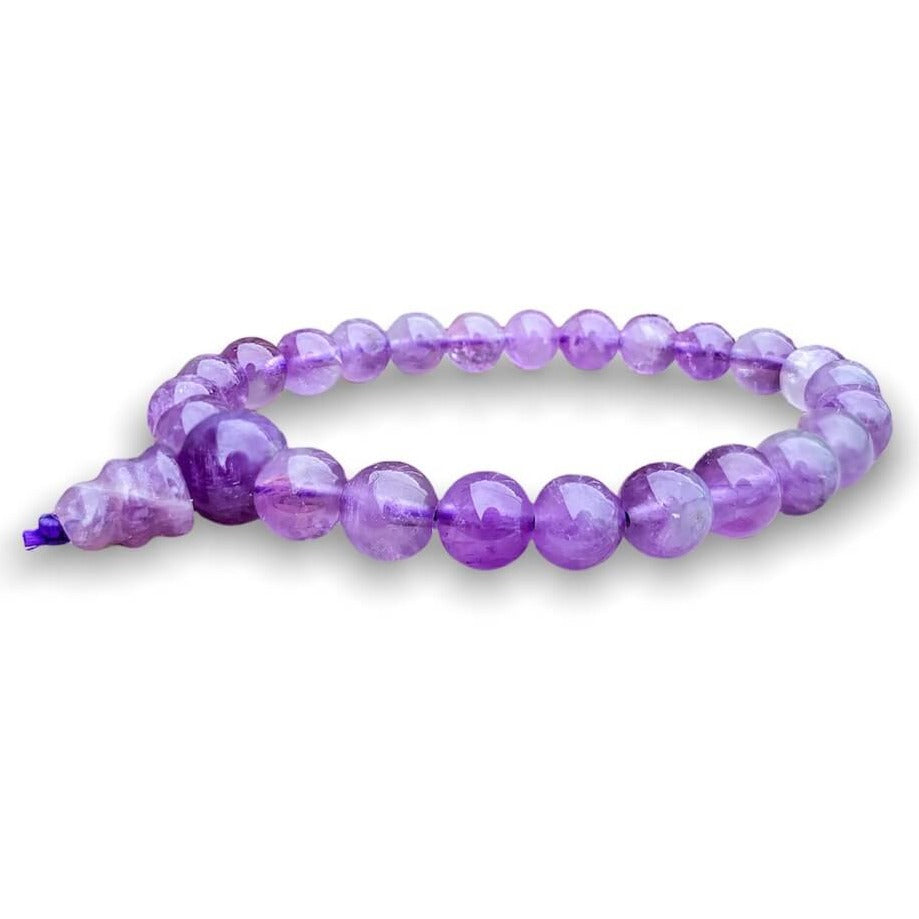 Amethyst Stone Quartz 8 mm Elastic Beaded Bracelet - Magic Crystals 8mm Beads Bracelet