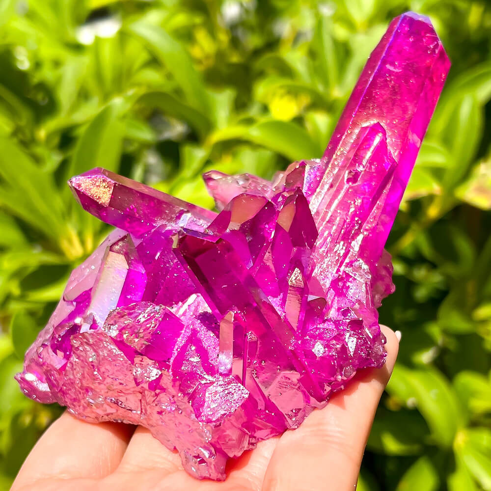 Purple Aura Quartz Crystal Points. Deep Rich Purple Angel Aura 