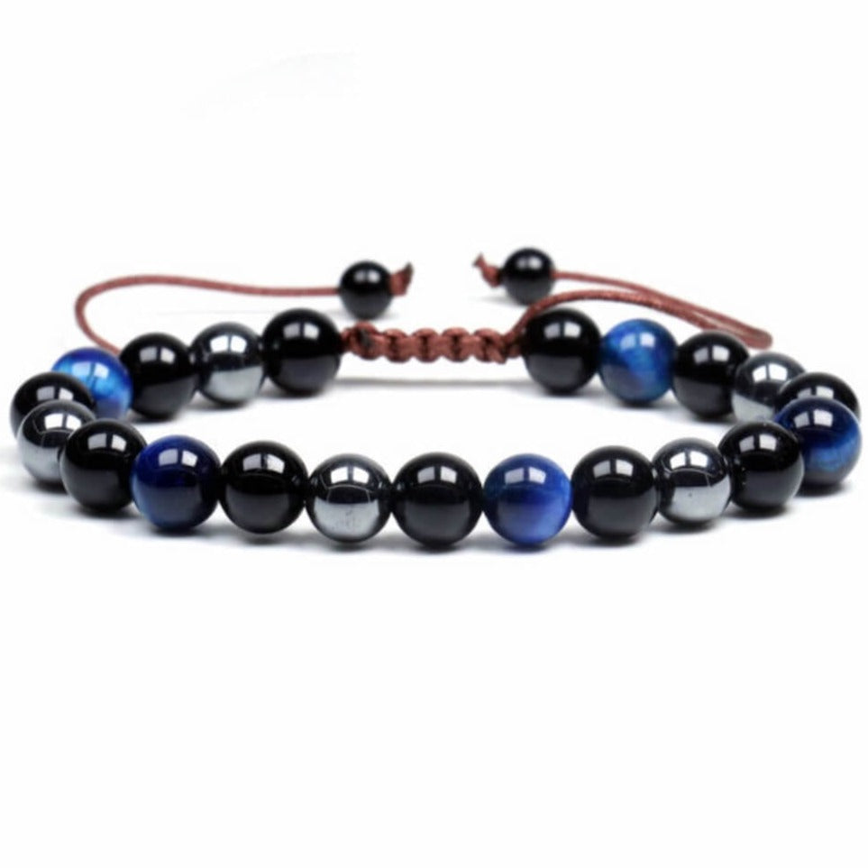 Adramata 12Pcs Magnetic Hematite Bracelets for Men Women Magnetic Therapy  Bracelet Tiger Eye Rainbow Stone Beaded Bracelets Relieve Anxiety Bracelet