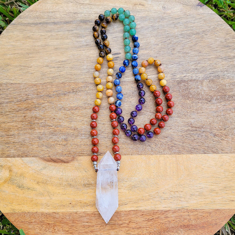 Long Hand Knotted Necklace - Mala Crystal Necklace - MagicCrystals – Magic  Crystals