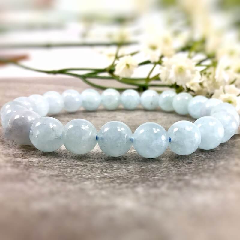 Aquamarine-Bead-Bracelet. MagicCrystals.com