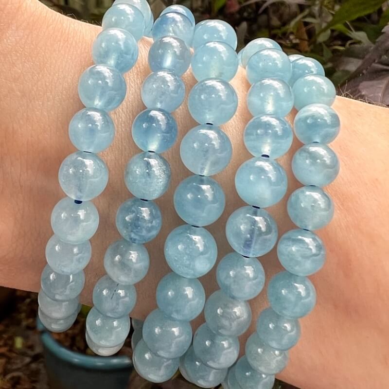 Aquamarine-Bead-Bracelet. MagicCrystals.com