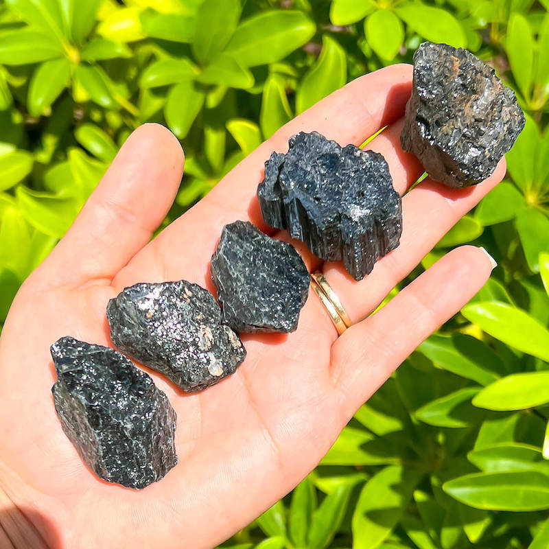 Shop for Black Tourmaline Crystal Chunks -  Rough Tourmaline at Magic Crystals . Black Tourmaline is a perfect mineral to protect your aura. FREE SHIPPING available. Tourmaline Raw stones. Genuine black tourmaline discs, pointers, crystals and stones.