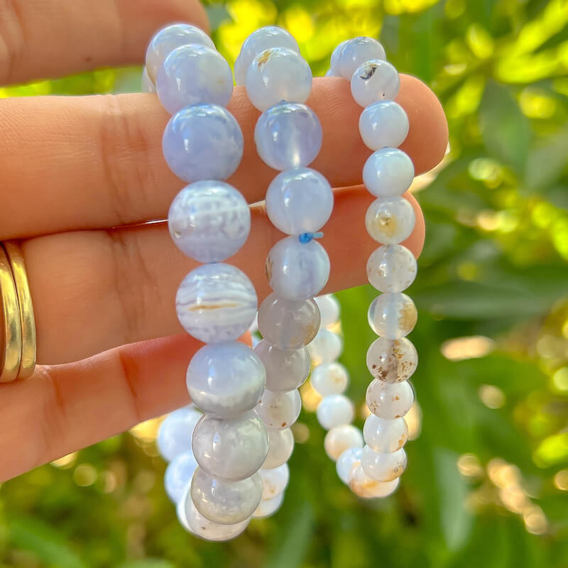 Blue lace agate hot sale crystal bracelet