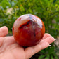 Looking for genuine and stunning Carnelian Crystal Sphere? Shop at Magic Crystals for polished cut base carnelian. We only carry 'AAA' Quality Carnelian from India and Madagascar. Red Agate Crystal Tower for reiki Healing. Free Standing Crystal, Beautiful Display Crystal with FREE SHIPPING AVAILABLE.