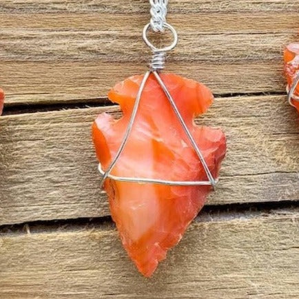 orange calcite crystal necklace details:✨ •... - Depop
