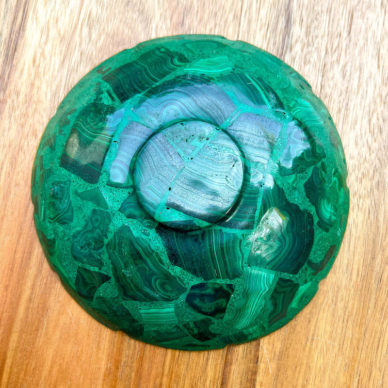 Buy Malachite Home decor? Shop at Magic Crystals for Genuine Malachite Round Bowl - Malachite from Congo, Circular Malachite Bowl with Gold Rim Great for Crystal Grids. malachite aesthetic, malachite jewelry, malachite stone, malachite crystal meaning. Malachite is known as a protection stone.