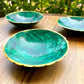 Buy Malachite Home decor? Shop at Magic Crystals for Genuine Malachite Round Bowl - Malachite from Congo, Circular Malachite Bowl with Gold Rim Great for Crystal Grids. malachite aesthetic, malachite jewelry, malachite stone, malachite crystal meaning. Malachite is known as a protection stone.