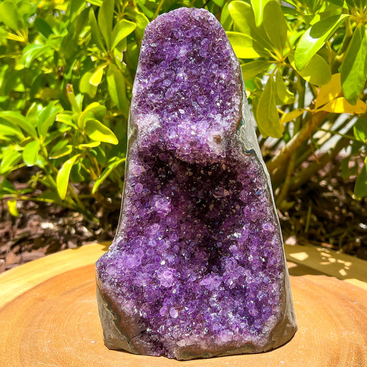 Large Polished Amethyst Geode Cluster - Cathedral Amethyst - Group 3. Amethyst Polished Geode - Cathedral Amethyst - Magic Crystals. Polished Cut Base Amethyst Cluster.