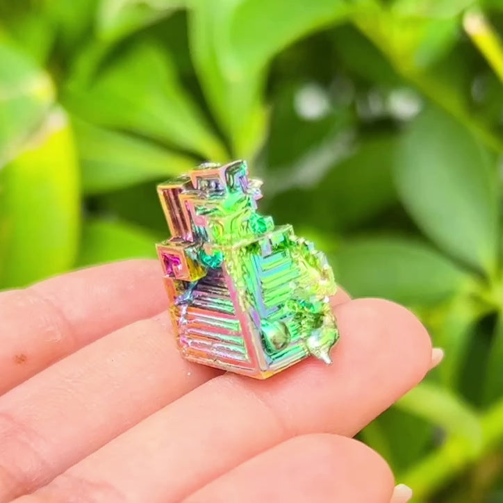 Looking for grade A quality Bismuth? Shop at Magic Crystals for Bismuth Crystals Cluster Specimen - Lab-Grown Stone. Brand new, 100% Bismuth rainbow crystals. They display beautifully at all angles. FREE SHIPPING AVAILABLE. Crystal Display Cluster Pyramid Metal Decor Rocks Minerals Specimen