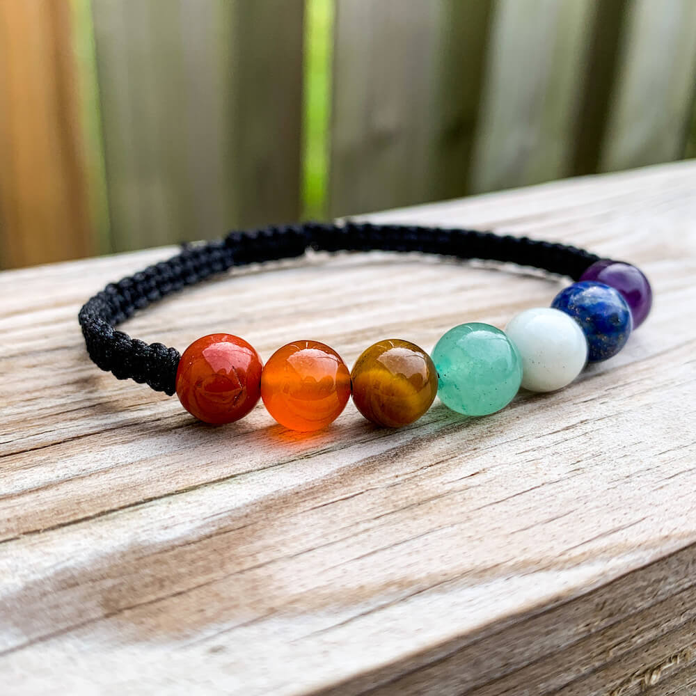 Seven Chakra Bracelet-Heart Shaped Healing Natural 2024 Stone Beaded Spirit Bracelet