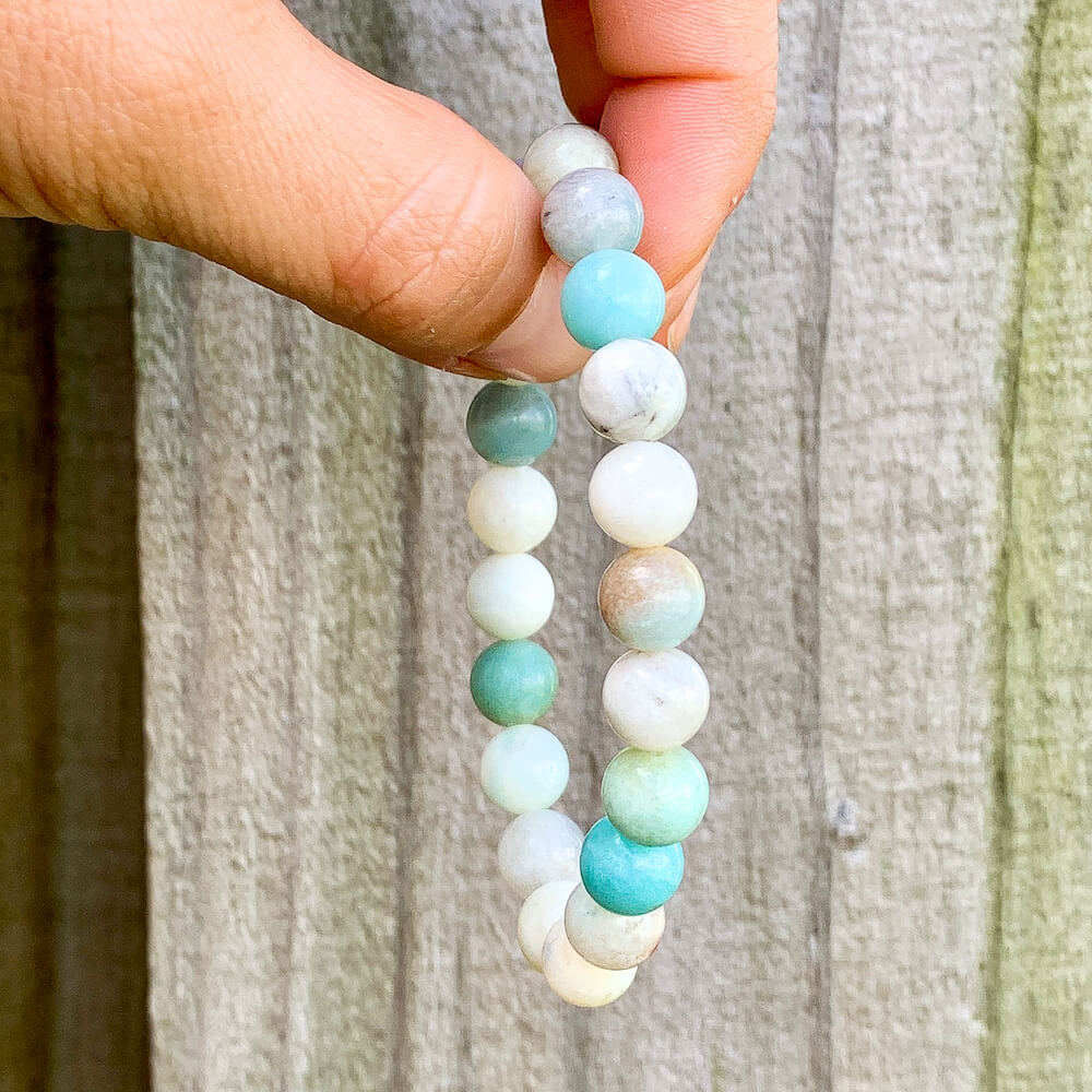 AMAZONITE/TURQUOISE-AMBER Speckled Eggs Beaded Bracelet orders