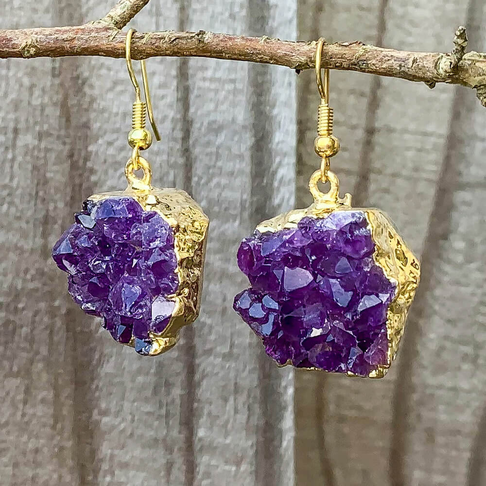 Yellow Druzy Earrings , Natural Gemstone Earrings | Fan Earrings | hotsell Statement Jewelry