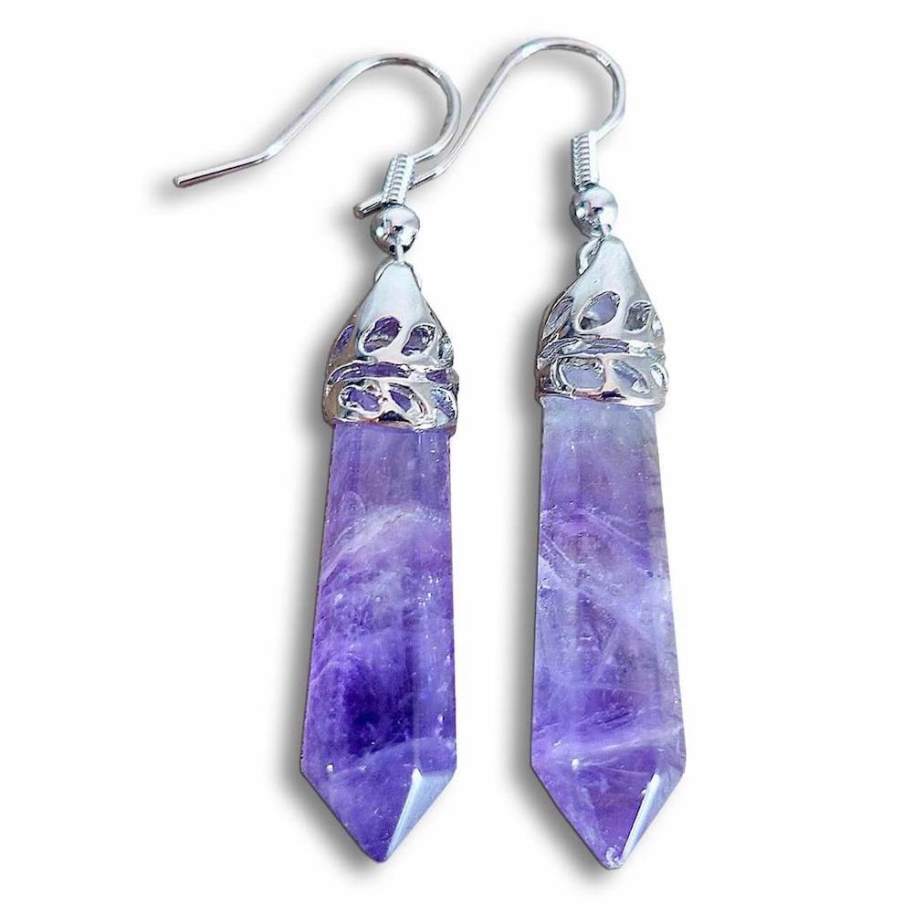 Amethyst hot sale crystal earrings