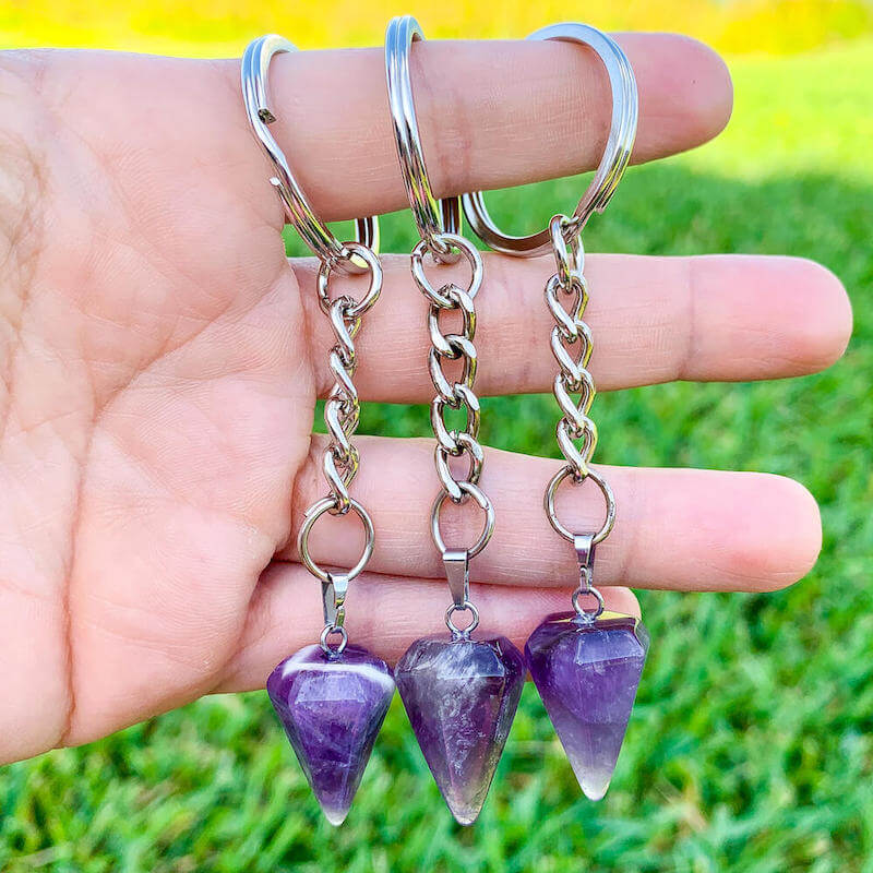 Natural Stone Birthstone Keychain Amethyst, Tiger Eye, Agate, Ore Folk  Crafts Gemstone Pendant For Meditation And Hanging From Carshop2006, $2.86