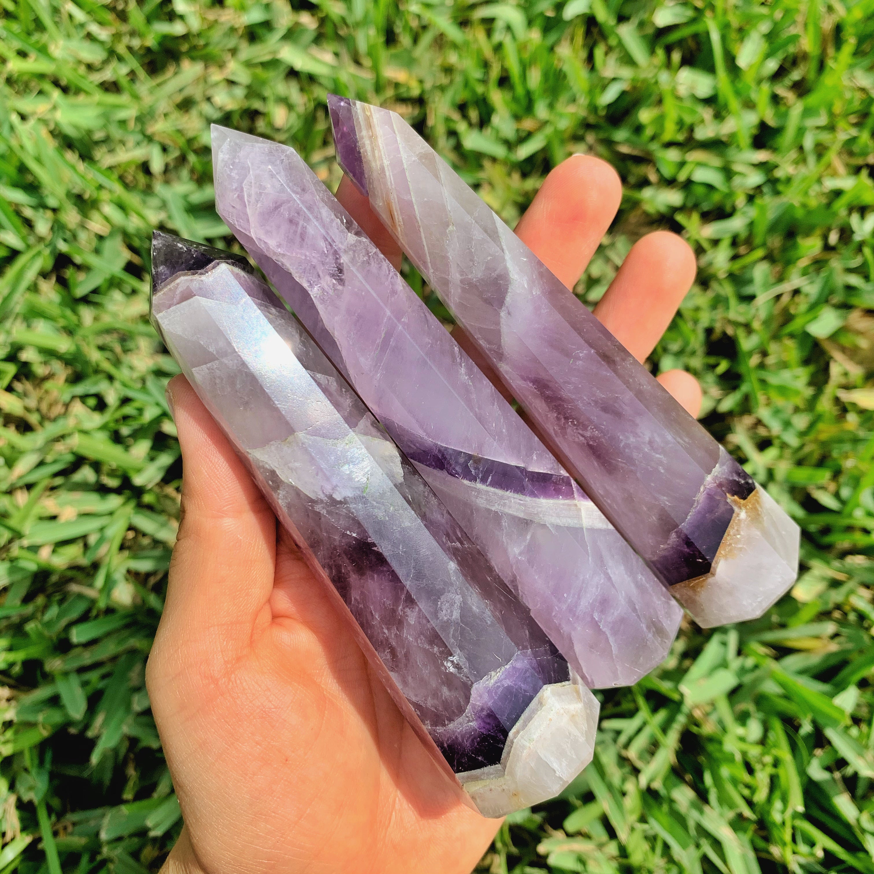 Amethyst Obelisk with Purpleheart store Base