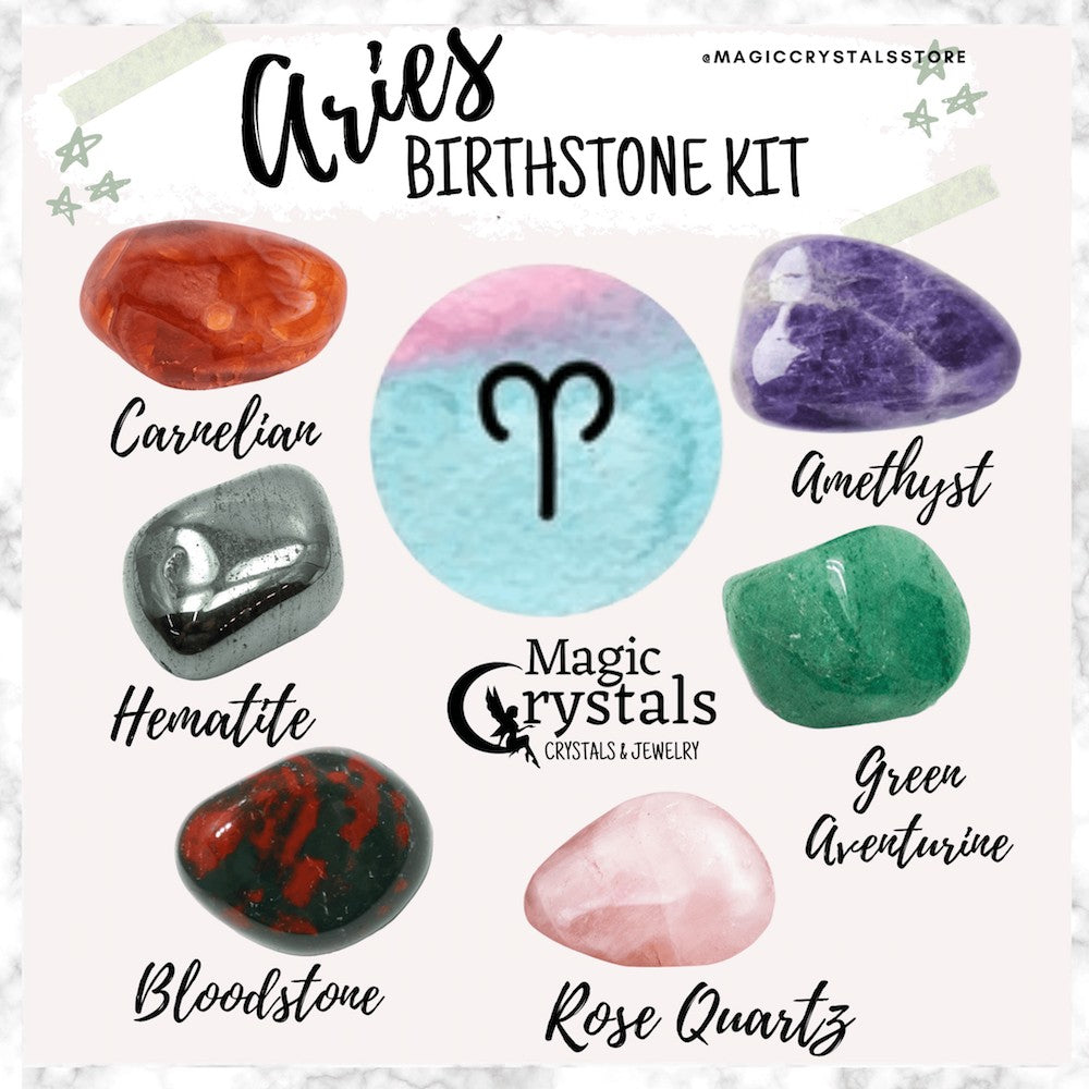 Aries Zodiac Crystal Set Crystals for Aries Magic Crystals