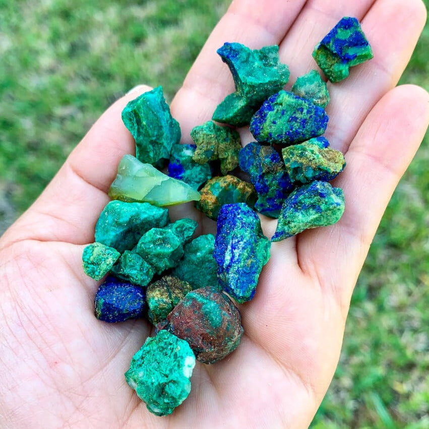 Raw Azurite on Malachite Chunk