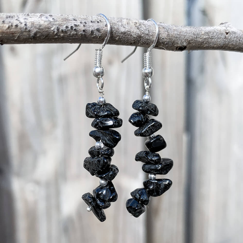 Buy Crunchy Fashion Black Crystal Flower Drops Earrings for Women Online