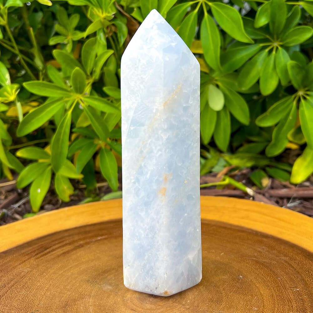 Blue Ocean shops Calcite Natural Gemstone Tower Point Obelisk