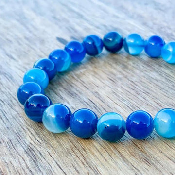 Blue Onyx Bead Bracelet - Blue Onyx Jewelry - Magic Crystals