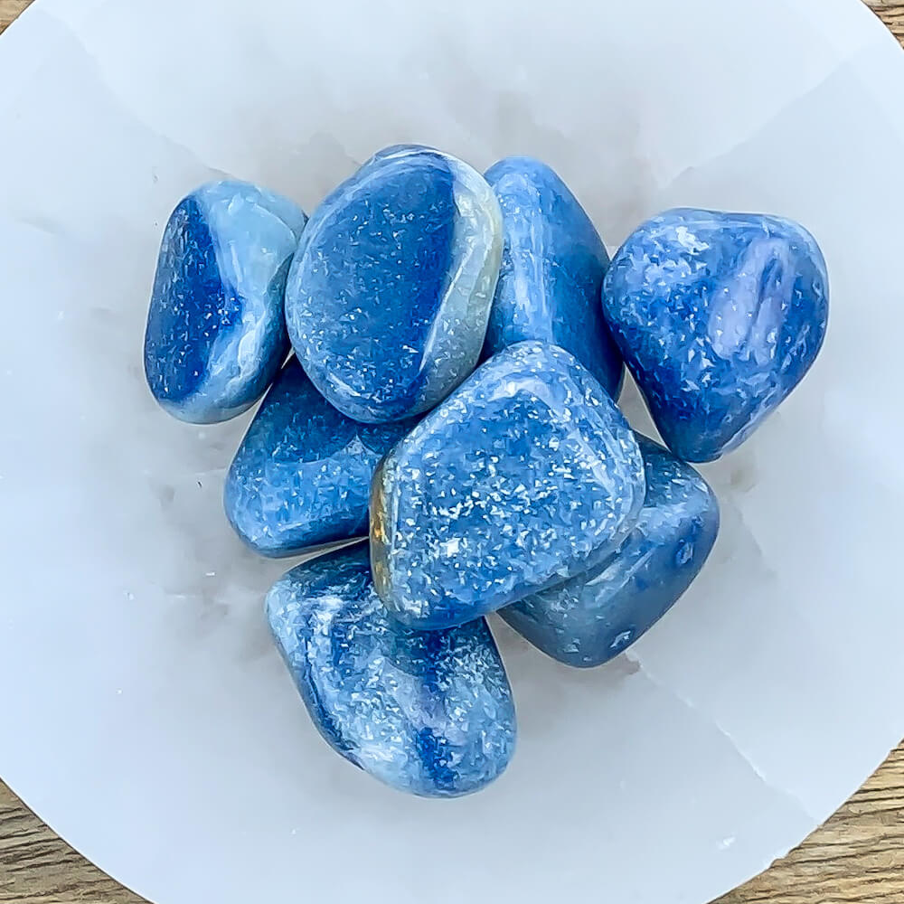 Blue Quartz Tumbled Stone - Blue Polished Stone - Magic Crystals