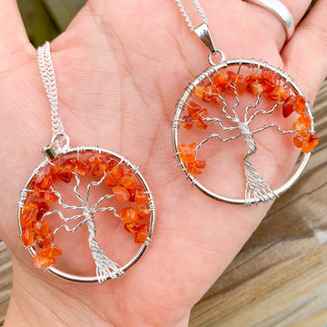 Carnelian Tree Of Life Necklace - Carnelian Jewelry - Magic Crystals