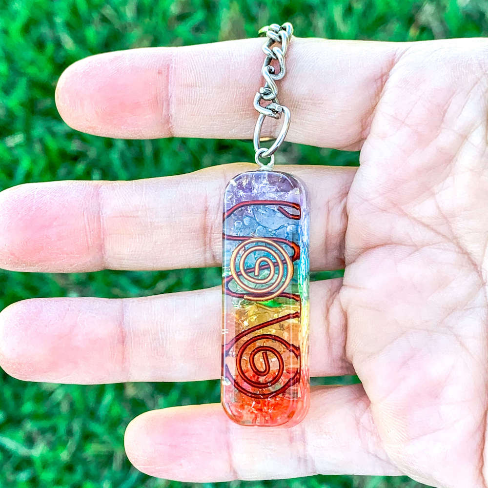 Natural Crystal Mushroom Chakra Keychain Rainbow 7 Chakras - Temu