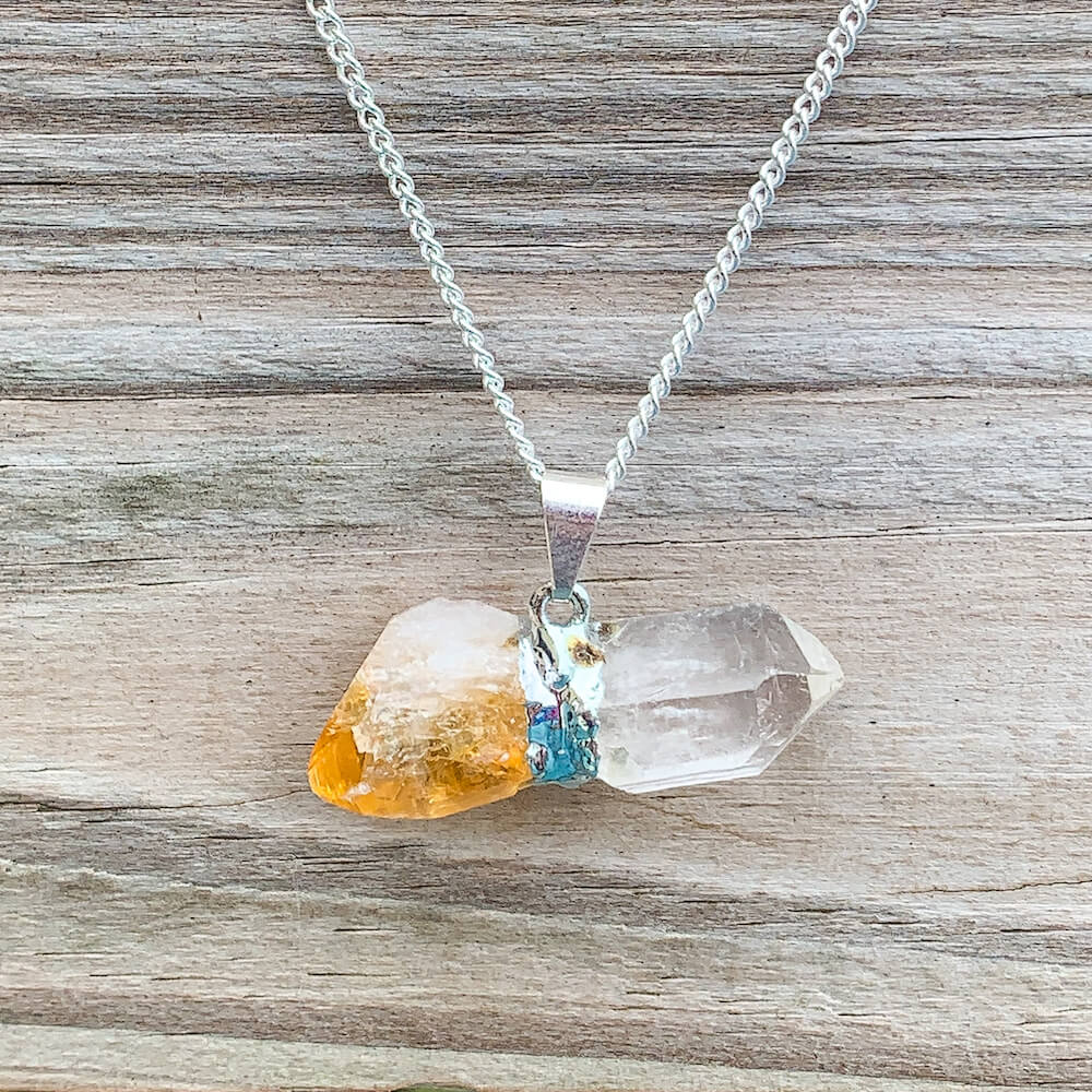 Natural Yellow Citrine Quartz Crystal Pendant Raw Rough Stone Healing  Necklace | eBay