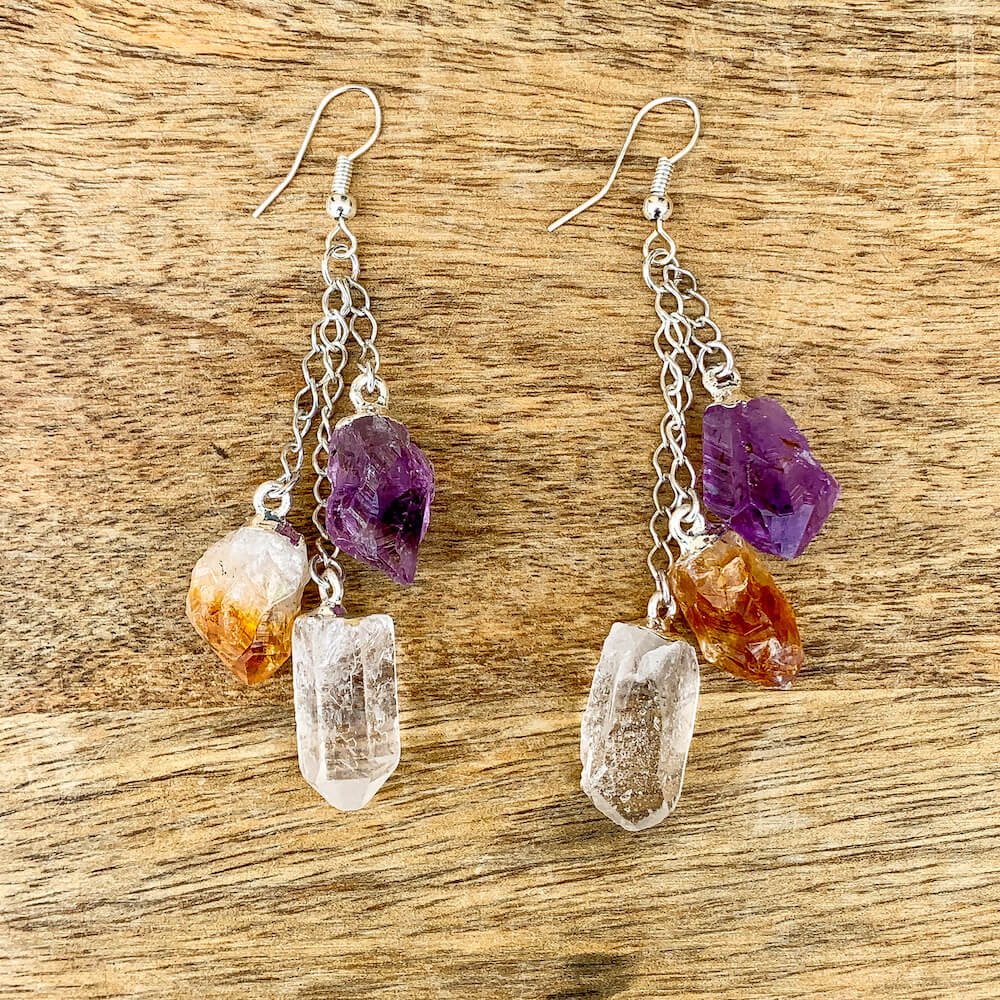 Moroccan Style Kite-Shaped Citrine Dangle Earrings | Angara