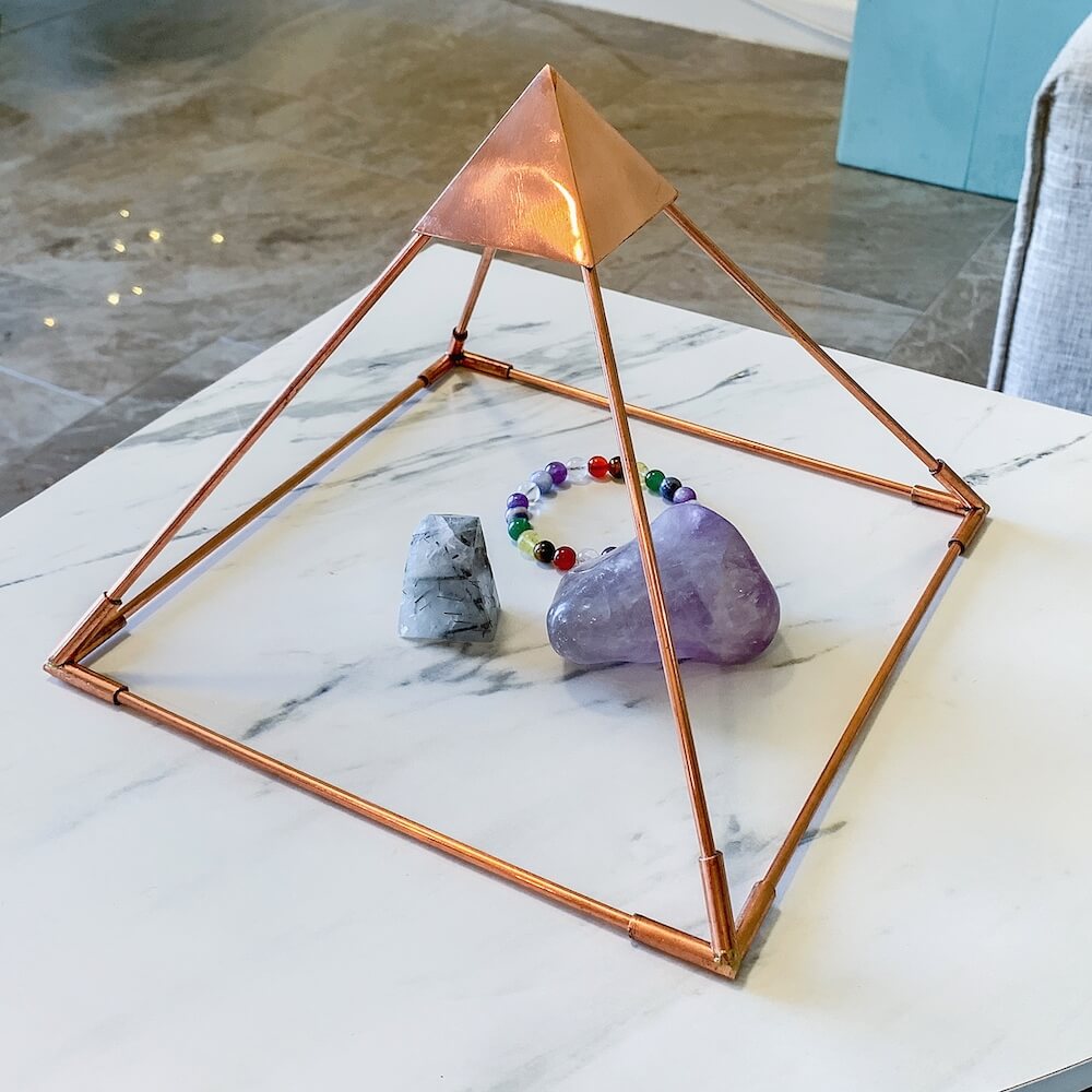 Copper Charging Pyramid with Selenite Plate