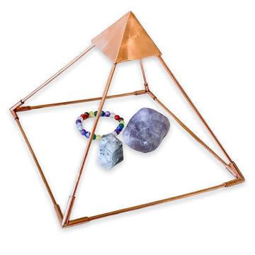 100% Solid Copper Pyramid 9 in Giza Shaped for Reiki, Chakras , Crystal  Recharging , Focused Energy