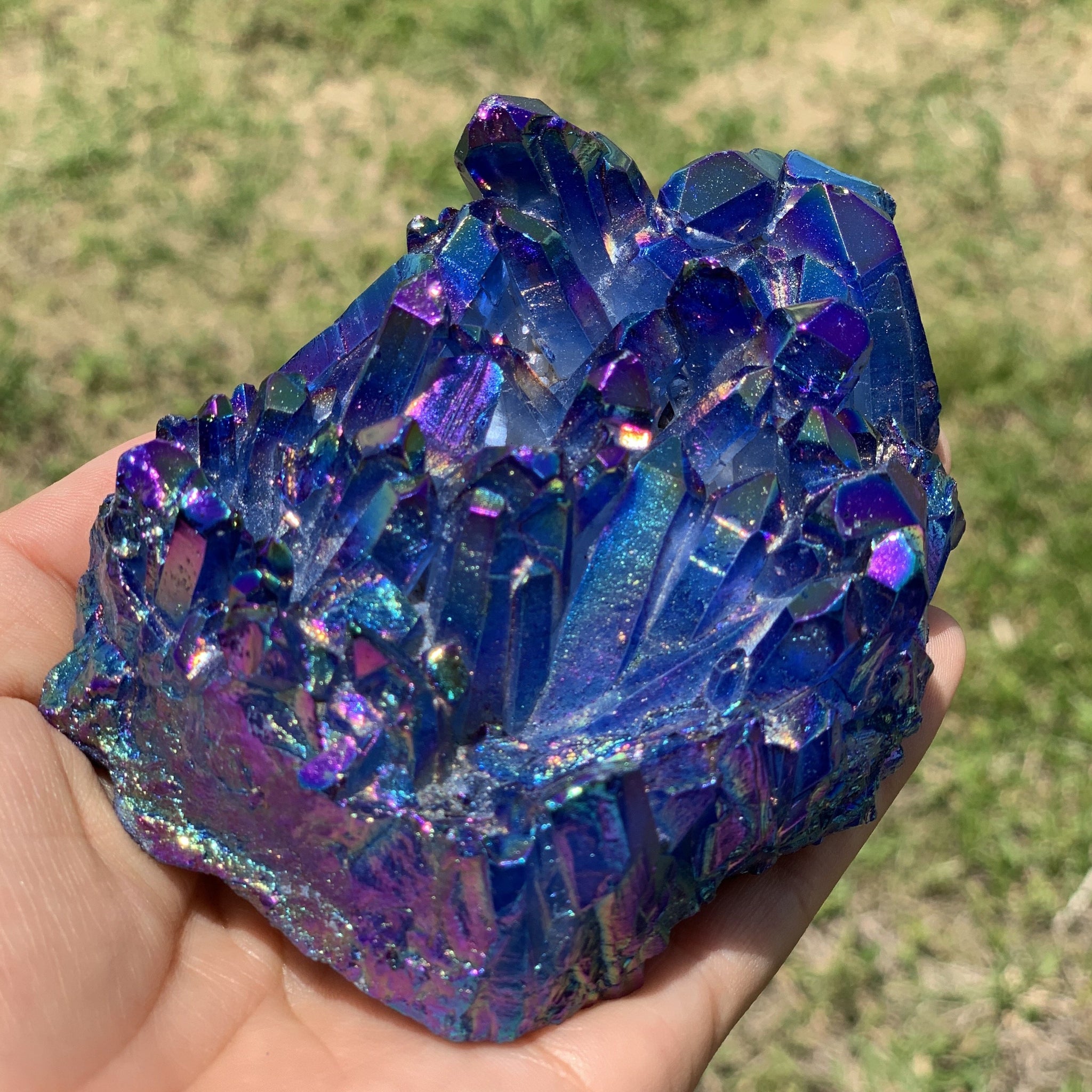 Tanzine Aura Quartz Crystal Cluster | Tanzan Aura - 371 grams – Magic ...