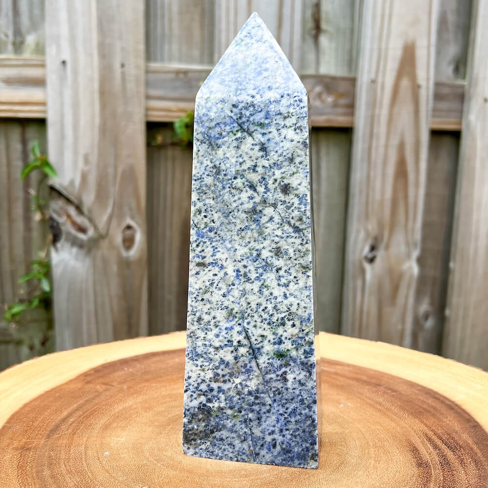 Looking for carved pieces? Shop for our unique genuine Blue Spot Jasper Obelisk - Carved Blue Spot Tower, Carving for Reiki healing at Magic Crystals. Blue Spot Jasper Crystal Tower Shaped-Stone and jewelry with FREE SHIPPING available.