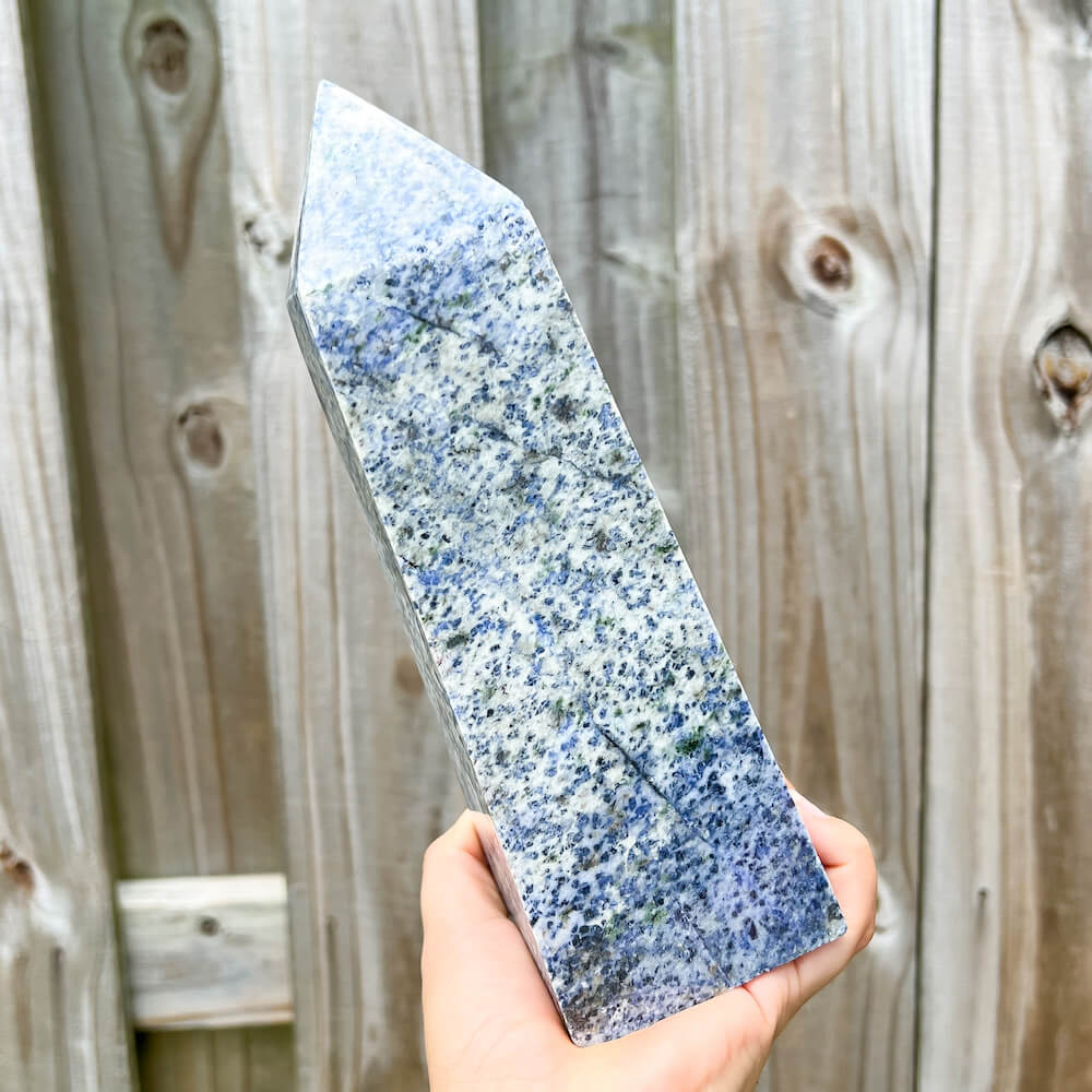 Looking for carved pieces? Shop for our unique genuine Blue Spot Jasper Obelisk - Carved Blue Spot Tower, Carving for Reiki healing at Magic Crystals. Blue Spot Jasper Crystal Tower Shaped-Stone and jewelry with FREE SHIPPING available.