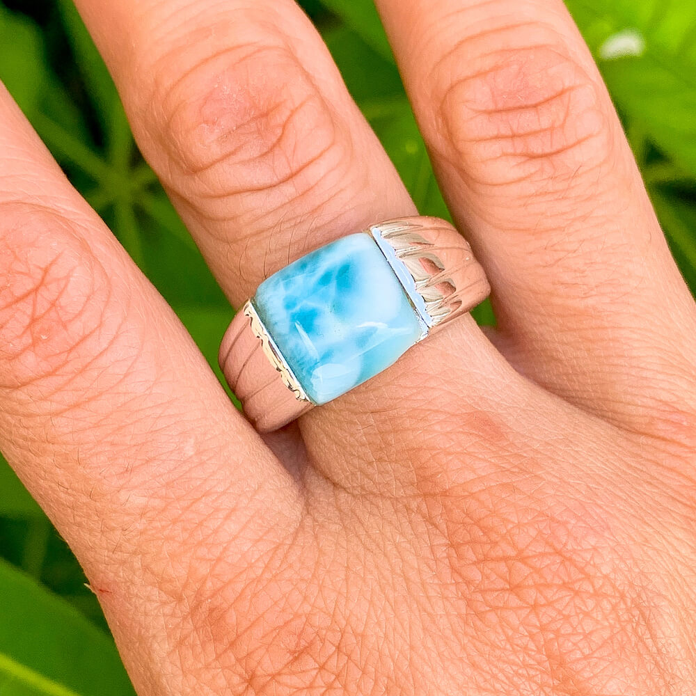 Larimar Sterling 925 deals Adjustable Size 7-9 Men Ring (Authentic Larimar)