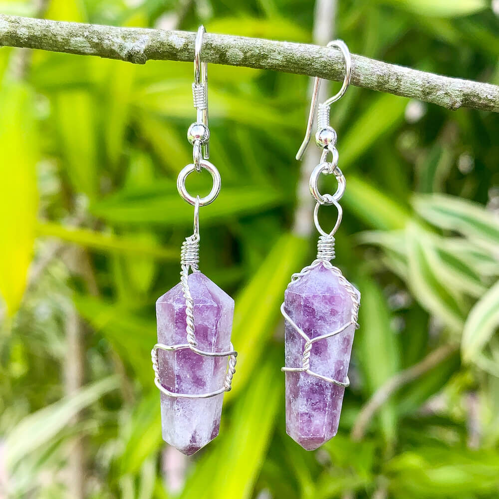 Lepidolite earrings on sale