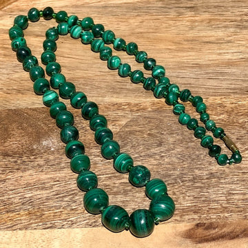 Genuine Malachite Beaded Necklace - Malachite Jewelry - Magic Crystals