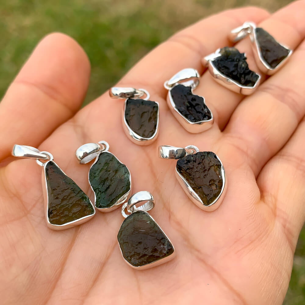 Genuine Moldavite meteorite shops pendant