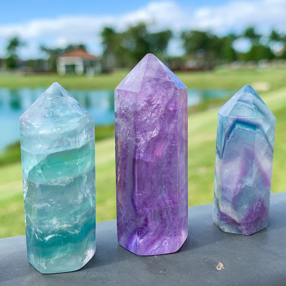 Looking for Natural Watermelon Fluorite Obelisk - Fluorite Towers? Shop at Magic Crystals for Fluorite Polished Point, Fluorite Stone, Purple Fluorite Point, Stone Point, Crystal Point, Fluorite Tower, Power Point. Natural Fluorite Gemstone for INTUITION. Magiccrystals.com offers the best quality gemstones.