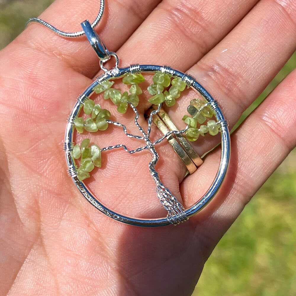 Prehnite and Peridot 925 silver pendant. sale Necklace is Black Tourmaline, Prehnite, Peridot and Silver Hematite