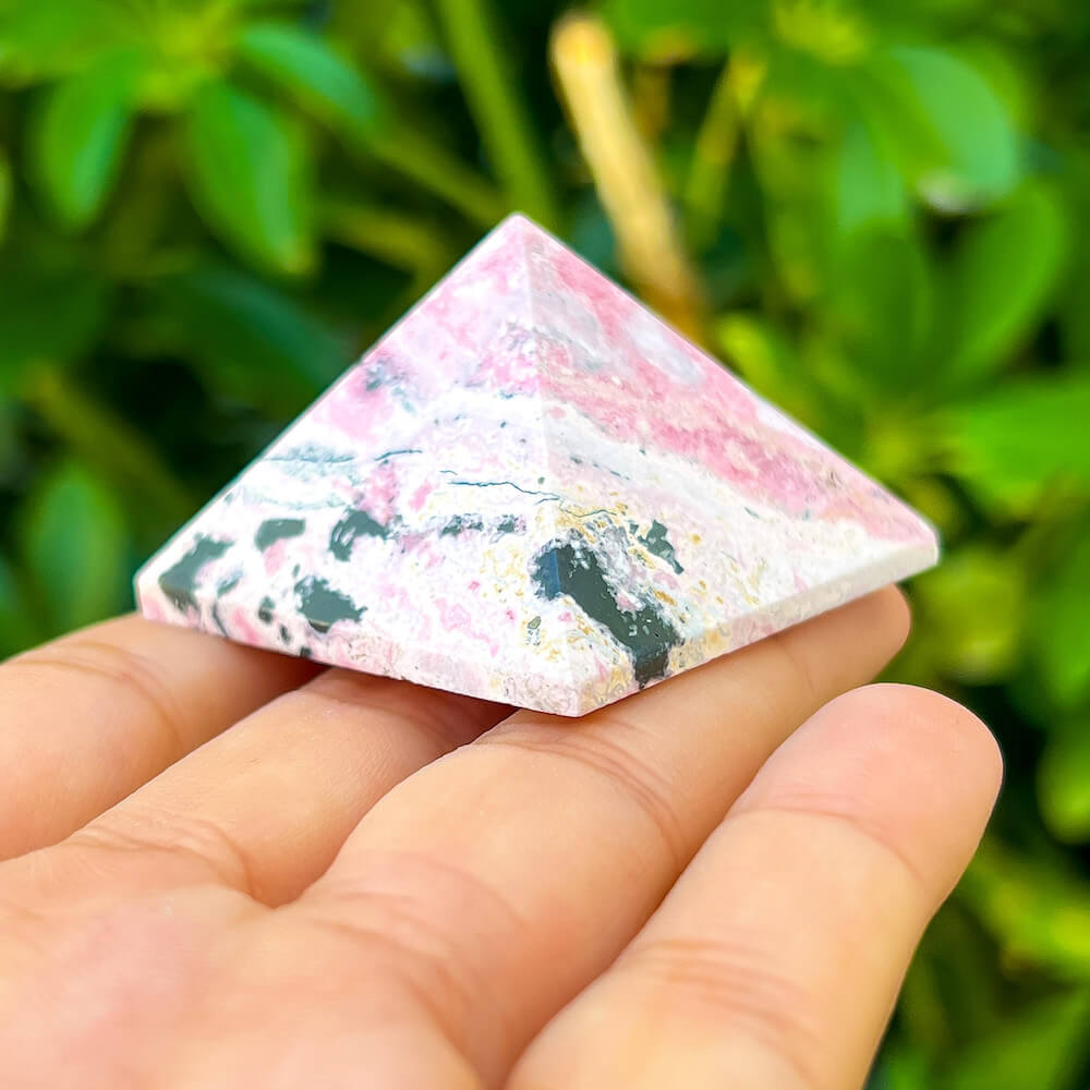 Shop for handmade Rhodonite Pyramid - Rhodonite Carved Pyramid - Rhodonite Stone at Magic Crystals. Rhodonite Polished Heart Healing Crystal Gemstone. Rhodonite is a wonderfully peaceful crystal. Enjoy FREE SHIPPING when you shop at magiccrystals.com