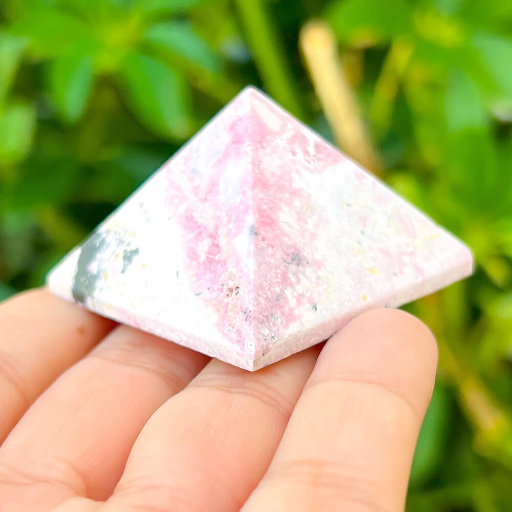 Shop for handmade Rhodonite Pyramid - Rhodonite Carved Pyramid - Rhodonite Stone at Magic Crystals. Rhodonite Polished Heart Healing Crystal Gemstone. Rhodonite is a wonderfully peaceful crystal. Enjoy FREE SHIPPING when you shop at magiccrystals.com