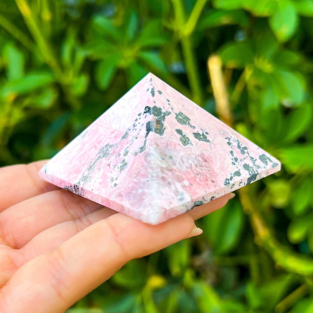 Shop for handmade Rhodonite Pyramid - Rhodonite Carved Pyramid - Rhodonite Stone at Magic Crystals. Rhodonite Polished Heart Healing Crystal Gemstone. Rhodonite is a wonderfully peaceful crystal. Enjoy FREE SHIPPING when you shop at magiccrystals.com