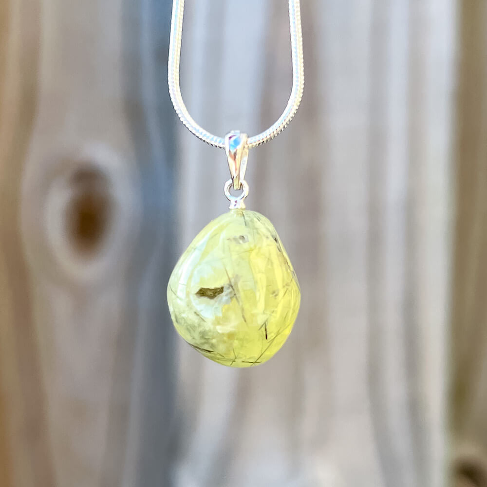 Quartz 2024 and prehnite crystal necklace