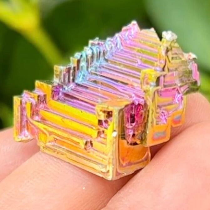 Looking for grade A quality Bismuth? Shop at Magic Crystals for Bismuth Crystals Cluster Specimen - Lab-Grown Stone. Brand new, 100% Bismuth rainbow crystals. They display beautifully at all angles. FREE SHIPPING AVAILABLE. Crystal Display Cluster Pyramid Metal Decor Rocks Minerals Specimen