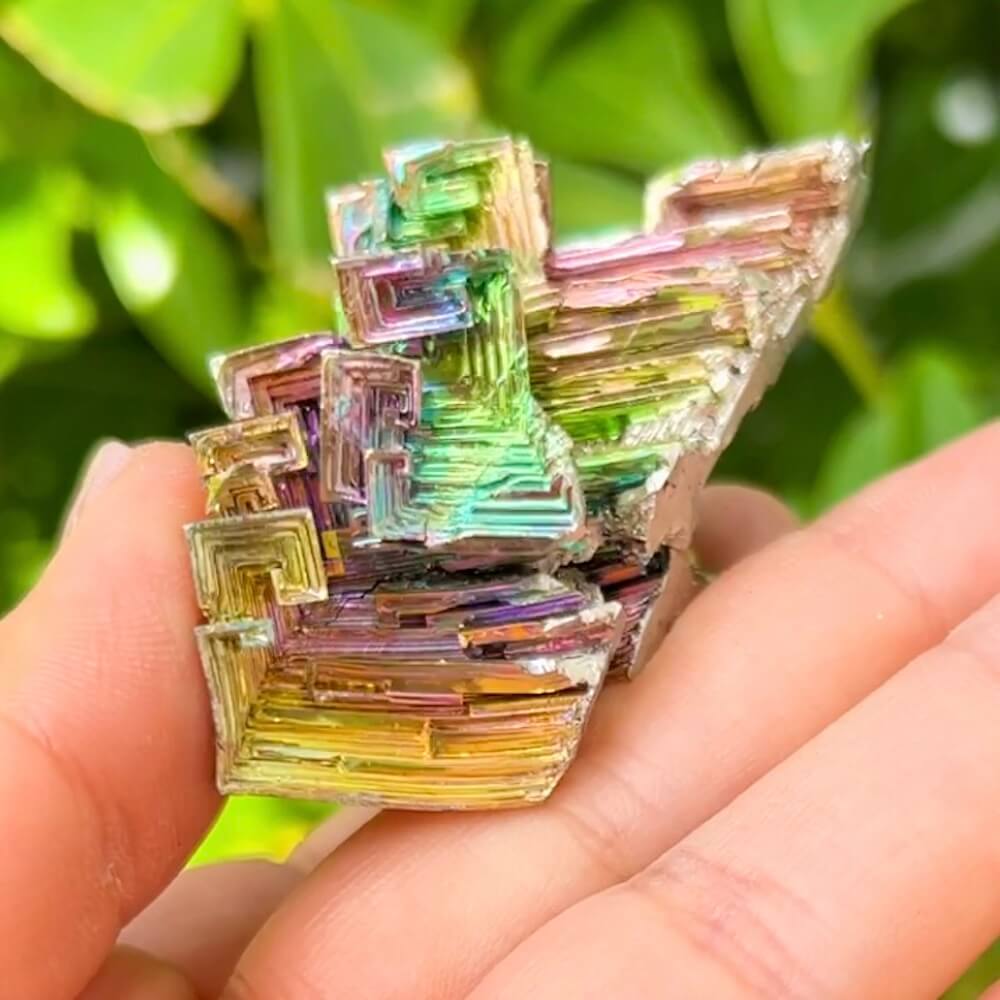 Looking for grade A quality Bismuth? Shop at Magic Crystals for Bismuth Crystals Cluster Specimen - Lab-Grown Stone. Brand new, 100% Bismuth rainbow crystals. They display beautifully at all angles. FREE SHIPPING AVAILABLE. Crystal Display Cluster Pyramid Metal Decor Rocks Minerals Specimen