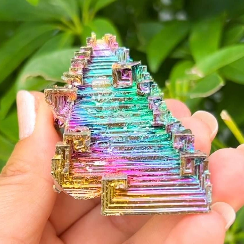 Looking for grade A quality Bismuth? Shop at Magic Crystals for Bismuth Crystals Cluster Specimen - Lab-Grown Stone. Brand new, 100% Bismuth rainbow crystals. They display beautifully at all angles. FREE SHIPPING AVAILABLE. Crystal Display Cluster Pyramid Metal Decor Rocks Minerals Specimen