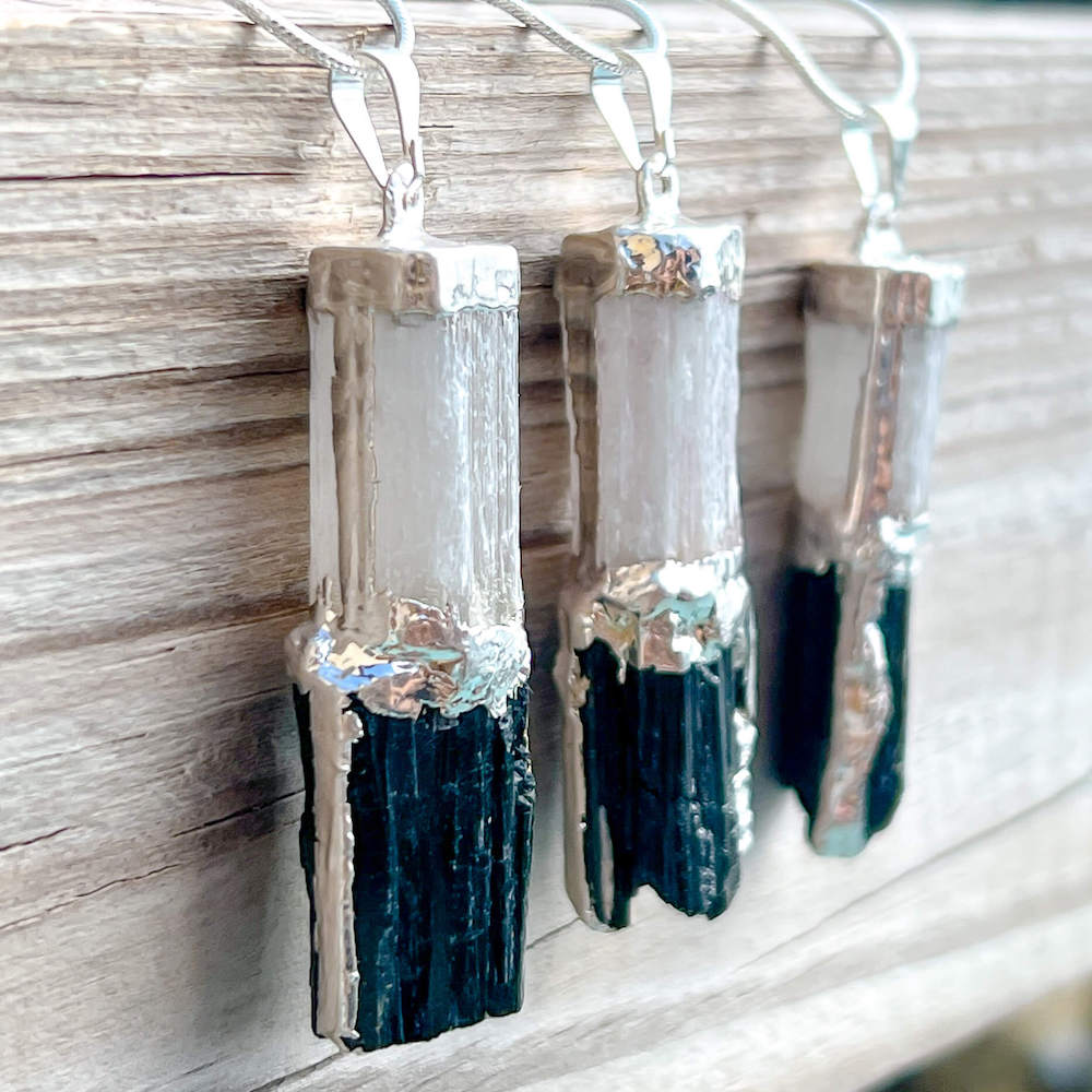 Tourmaline Earrings, shops Pink, Green and Black Tourmaline, Sterling Silver, Handcrafted, Crystal Gemstone Earrings, Jewelry with Intention