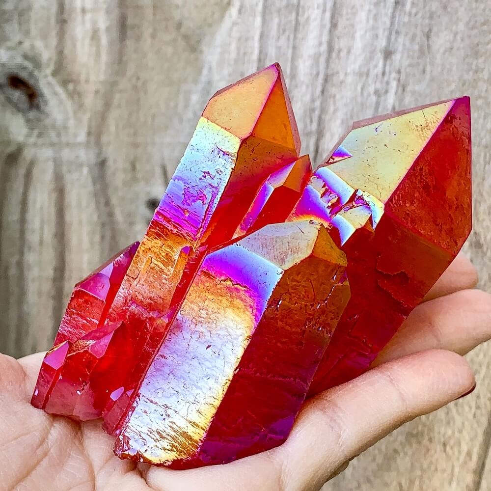 Ruby Aura Quartz 64 grams, Ruby Red Aura- Magic Crystals